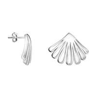 Haupt- und Seitenansicht von Fächer Ohrstecker in 925 Silber von Sofia Milani - E2154