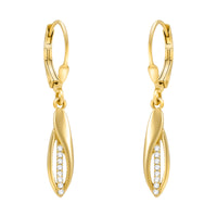 Haupt- und Seitenansicht von Oval Ohrhänger in 925 Silber von Sofia Milani - E2165