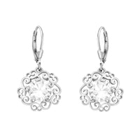 Haupt- und Seitenansicht von Blumen Ornamenten Ohrhänger in 925 Silber von Sofia Milani - E2168