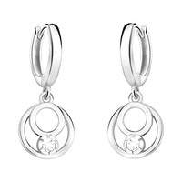 Haupt- und Seitenansicht von Doppelter Kreis Ohrhänger in 925 Silber von Sofia Milani - E2172