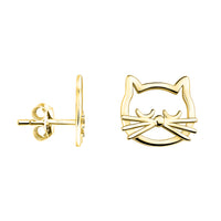 Haupt- und Seitenansicht von Katzen Ohrstecker in 925 Silber von Sofia Milani - E2177