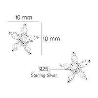 Maßenansicht von Stern Ohrstecker in 925 Silber von Sofia Milani - E2178