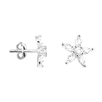 Haupt- und Seitenansicht von Stern Ohrstecker in 925 Silber von Sofia Milani - E2178