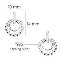 Maßenansicht von Kreis Stab Ohrstecker in 925 Silber von Sofia Milani - E2182
