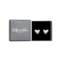 Boxansicht von Geriffeltes Herz Ohrstecker in 925 Silber von Sofia Milani - E2188