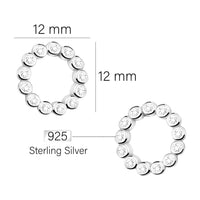 Maßenansicht von Blumen Ohrstecker in 925 Silber von Sofia Milani - E2192