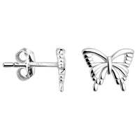 Haupt- und Seitenansicht von Schmetterling Ohrstecker in 925 Silber von Sofia Milani - E2194
