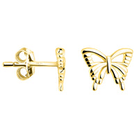 Haupt- und Seitenansicht von Schmetterling Ohrstecker in 925 Silber von Sofia Milani - E2195