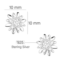 Maßenansicht von Blumen Ohrstecker in 925 Silber von Sofia Milani - E2202