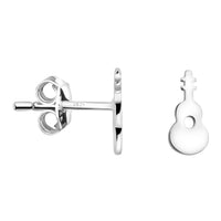 Haupt- und Seitenansicht von Gitarre Ohrstecker in 925 Silber von Sofia Milani - E2208