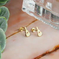 CloseUp Ansicht von Gitarre Ohrstecker in 925 Silber von Sofia Milani - E2209