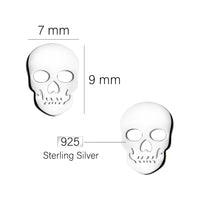 Maßenansicht von Totenkopf Ohrstecker in 925 Silber von Sofia Milani - E2210