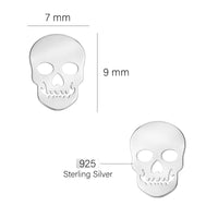 Maßenansicht von Totenkopf Ohrstecker in 925 Silber von Sofia Milani - E2210