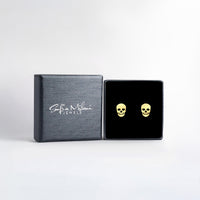 Boxansicht von Totenkopf Ohrstecker in 925 Silber von Sofia Milani - E2211