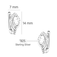 Maßenansicht von Zirkonia Ohrstecker in 925 Silber von Sofia Milani - E2218