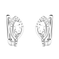 Haupt- und Seitenansicht von Zirkonia Ohrstecker in 925 Silber von Sofia Milani - E2218