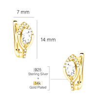 Maßenansicht von Zirkonia Ohrstecker in 925 Silber von Sofia Milani - E2219