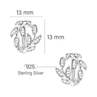 Maßenansicht von Blatt Creolen in 925 Silber von Sofia Milani - E2230