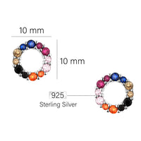 Maßenansicht von Kreis Ohrstecker in 925 Silber von Sofia Milani - E2236