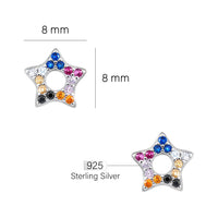 Maßen Ansicht von Stern Ohrstecker in 925 Silber von Sofia Milani - E2237
