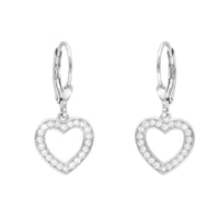 Haupt- und Seitenansicht von Herz Ohrhänger in 925 Silber von Sofia Milani - E2246