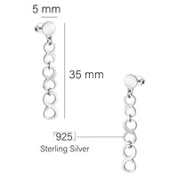 Maßenansicht von Kreis Unendlich Infinity Ohrhänger in 925 Silber von Sofia Milani - E2250