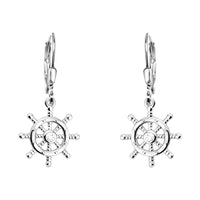 Haupt- und Seitenansicht von Schiffsrad Ohrhänger in 925 Silber von Sofia Milani - E2252
