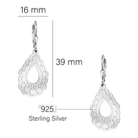 Maßenansicht von Ornamenten Ohrhänger in 925 Silber von Sofia Milani - E2262