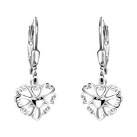 Haupt- und Seitenansicht von Herz Blumen Ohrhänger in 925 Silber von Sofia Milani - E2270