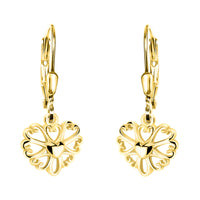 Haupt- und Seitenansicht von Herz Blumen Ohrhänger in 925 Silber von Sofia Milani - E2271