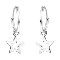 Haupt- und Seitenansicht von Stern Ohrhänger in 925 Silber von Sofia Milani - E2280