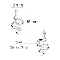 Maßenansicht von Schlangen Ohrstecker in 925 Silber von Sofia Milani - E2282