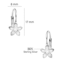 Maßenansicht von Blumen Ohrhänger in 925 Silber von Sofia Milani - E2288