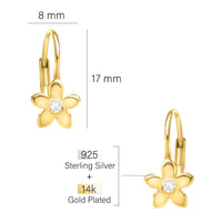 Maßenansicht von Blumen Ohrhänger in 925 Silber von Sofia Milani - E2289