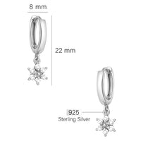 Maßenansicht von Blumen Creolen in 925 Silber von Sofia Milani - E2298