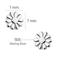 Maßenansicht von Blumen Ohrstecker in 925 Silber von Sofia Milani - E2306