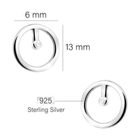 Maßenansicht von Kreis Ohrstecker in 925 Silber von Sofia Milani - E2308