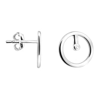 Haupt- und Seitenansicht von Kreis Ohrstecker in 925 Silber von Sofia Milani - E2308