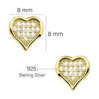 Maßenansicht von Herz Ohrstecker in 925 Silber von Sofia Milani - E2313
