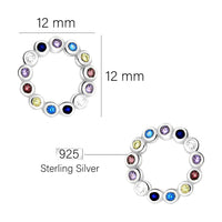 Maßenansicht von Kreis Ohrstecker in 925 Silber von Sofia Milani - E2314