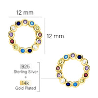 Maßenansicht von Kreis Ohrstecker in 925 Silber von Sofia Milani - E2315