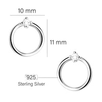 Maßenansicht von Kreis Ohrstecker in 925 Silber von Sofia Milani - E2316
