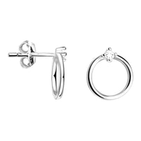 Haupt- und Seitenansicht von Kreis Ohrstecker in 925 Silber von Sofia Milani - E2316