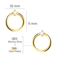 Maßenansicht von Kreis Ohrstecker in 925 Silber von Sofia Milani - E2317
