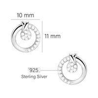 Maßenansicht von Kreis Ohrstecker in 925 Silber von Sofia Milani - E2318