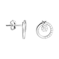 Haupt- und Seitenansicht von Kreis Ohrstecker in 925 Silber von Sofia Milani - E2318