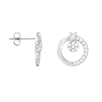 Haupt- und Seitenansicht von Kreis Ohrstecker in 925 Silber von Sofia Milani - E2318