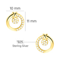 Maßenansicht von Kreis Ohrstecker in 925 Silber von Sofia Milani - E2319
