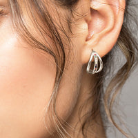 Modelansicht von Oval Ohrstecker in 925 Silber von Sofia Milani - E2322