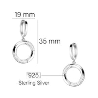Maßenansicht von Kreis Creolen in 925 Silber von Sofia Milani - E2336